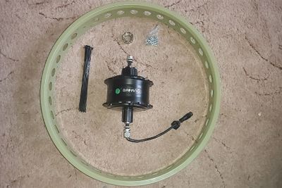 этап 1 спицовка мотора в обод фэтбайка